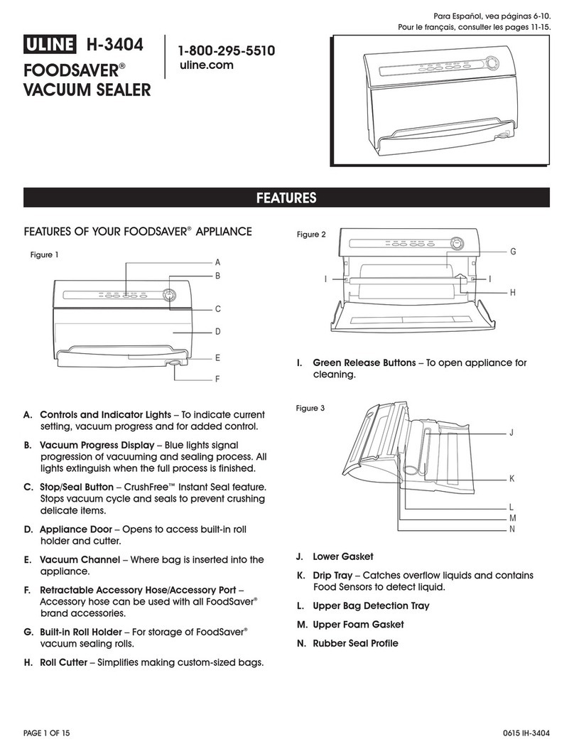 U-Line FOODSAVER H-3404 instruction manual
