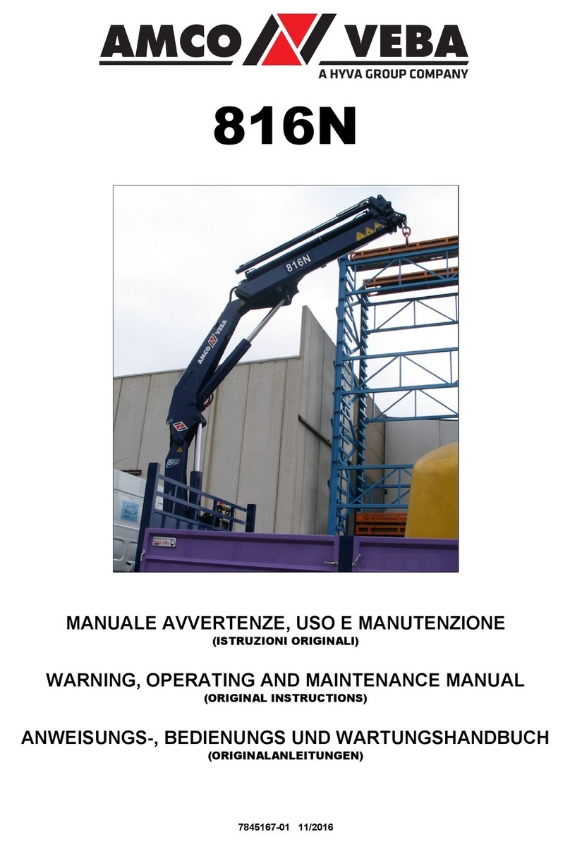 HYVA Amco Veba 816N WARNING, OPERATING AND MAINTENANCE MANUAL HYVA Amco Veba 816N WARNING, OPERATING AND MAINTENANCE MANUAL