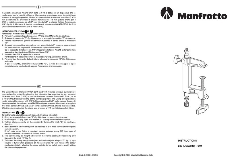 Manfrotto 249 User manual