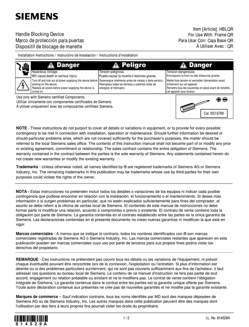 Siemens HBLQR quick start guide