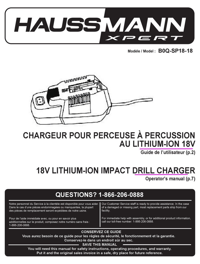 Haussmann Xpert B0Q-SP18-18 Operator's manual