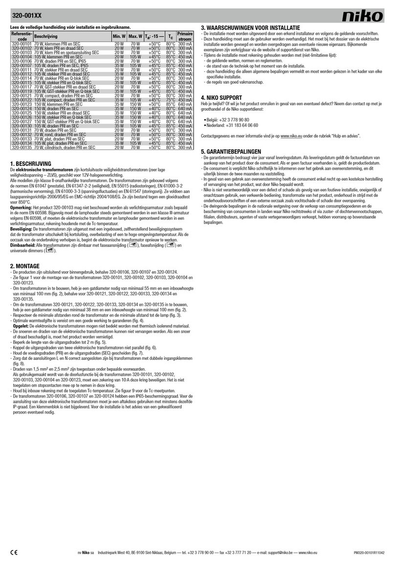 Niko 320-001 Series User manual