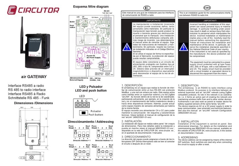 Circutor airBRIDGE RS485 User manual