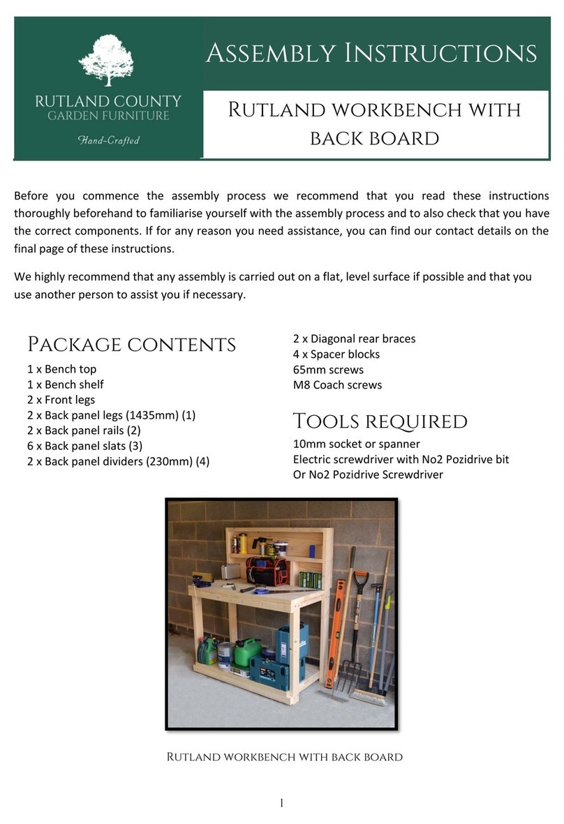 Rutland County Garden Furniture Rutland workbench with back board Assembly instructions