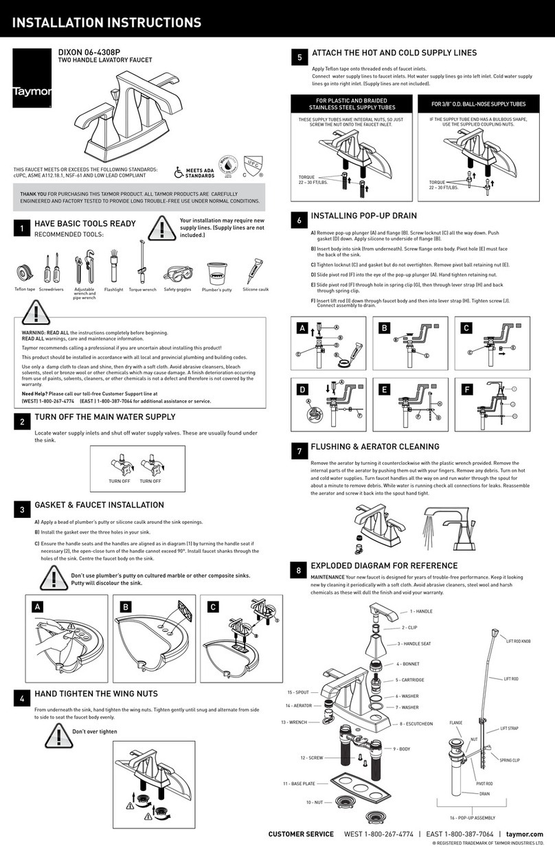 Taymor DIXON 06-4308P installation instructions
