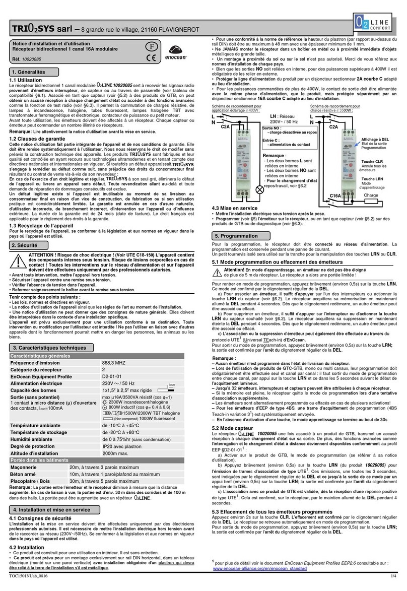 TRI02SYS 02LINE 10020085 Installation and operating manual