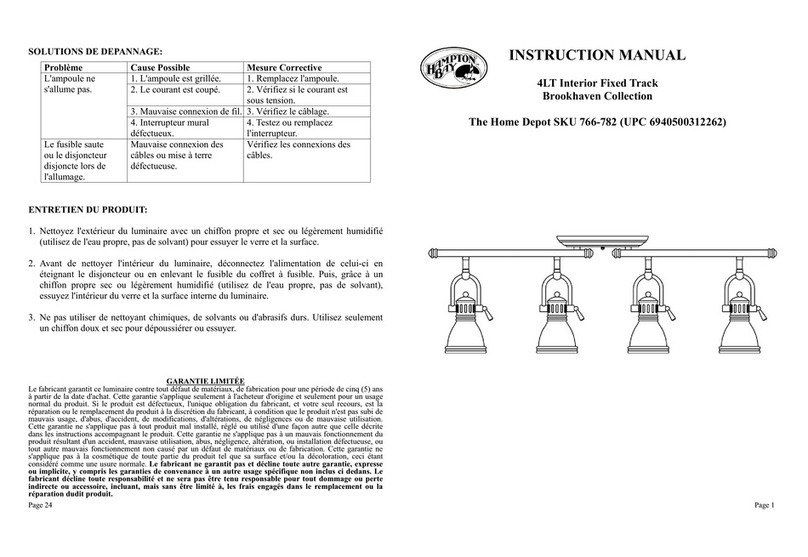 HAMPTON BAY 766-782 instruction manual