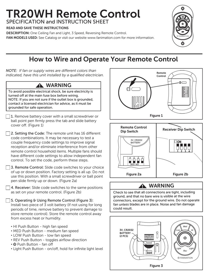 Fanimation TR20WH User manual