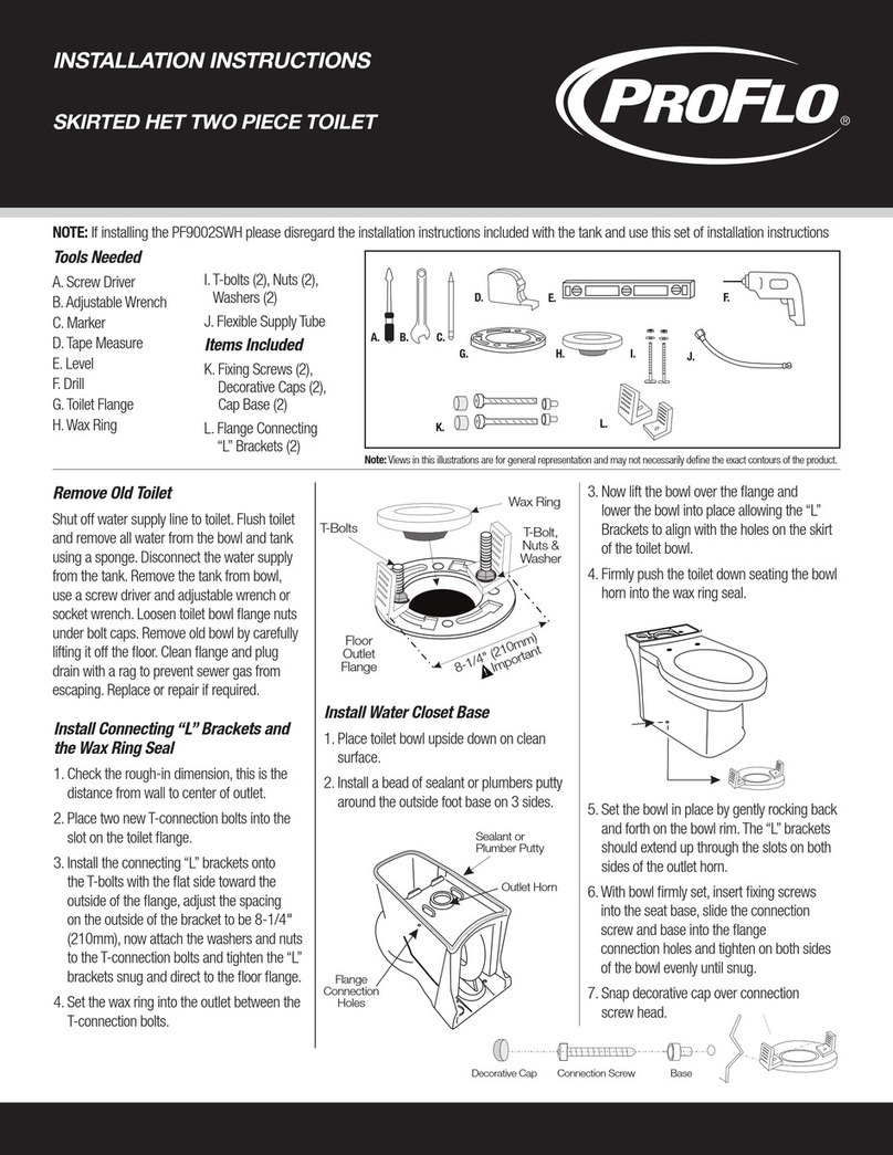 Ferguson Enterprises PROFLO PF9002SWH installation instructions
