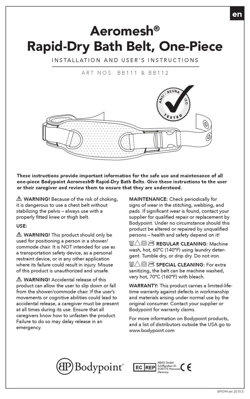 Bodypoint BB111 Installation and user instructions Bodypoint BB111 Installation and user instructions