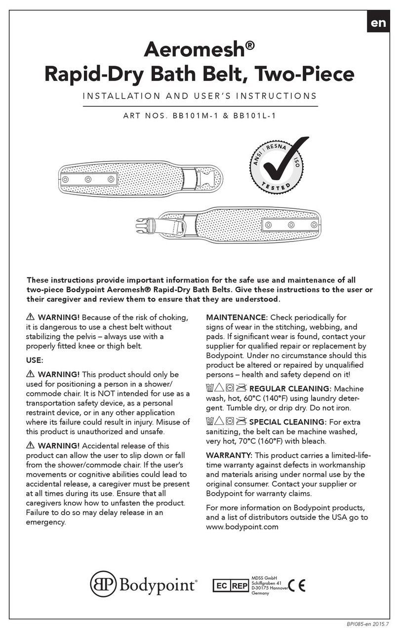 Bodypoint BB101M-1 Installation and user instructions Bodypoint BB101M-1 Installation and user instructions