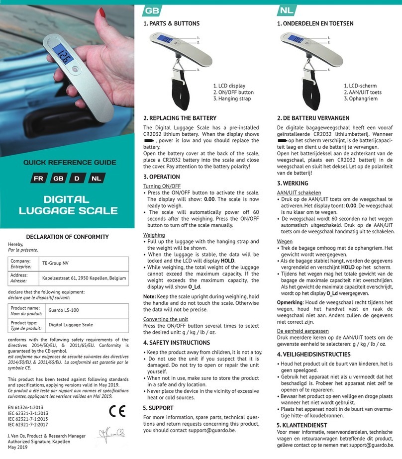 TE-Group Guardo LS-100 Quick reference guide