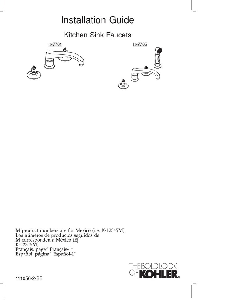 THE BOLD LOOK OF KOHLER K-7761 installation guide THE BOLD LOOK OF KOHLER K-7761 installation guide