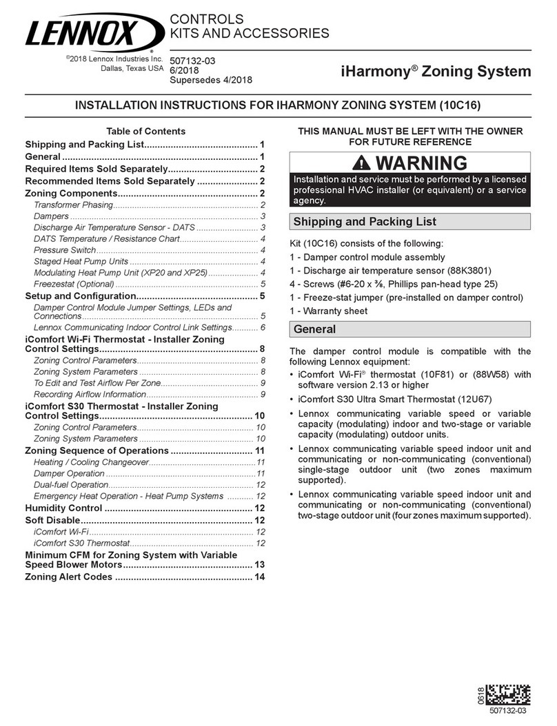 Lennox iHarmony 10C16 User manual