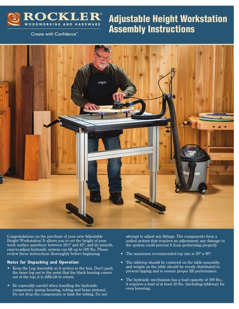 Rockler Adjustable Height Workstation User manual