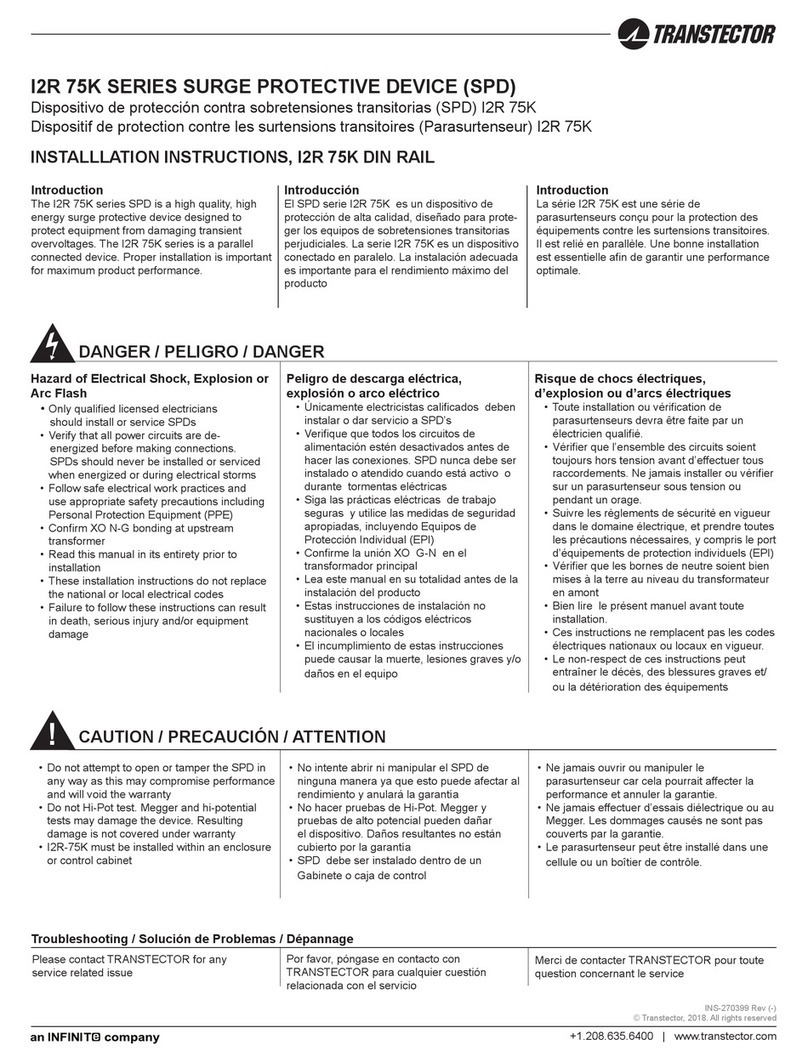 Transtector I2R 75K Series User manual