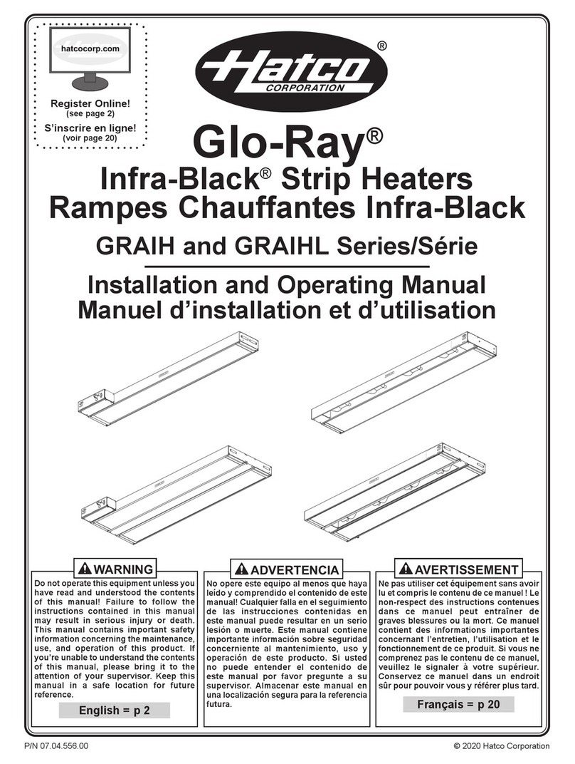 Hatco Glo-Ray Infra-Black GRAIH Series User manual