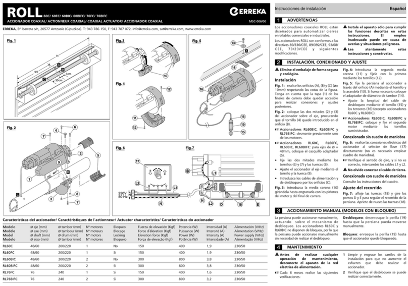 Erreka ROLL 60C Installation instruction
