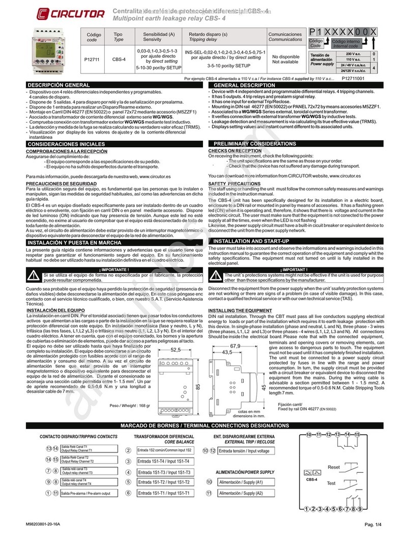 Circutor CBS-4 Series User manual
