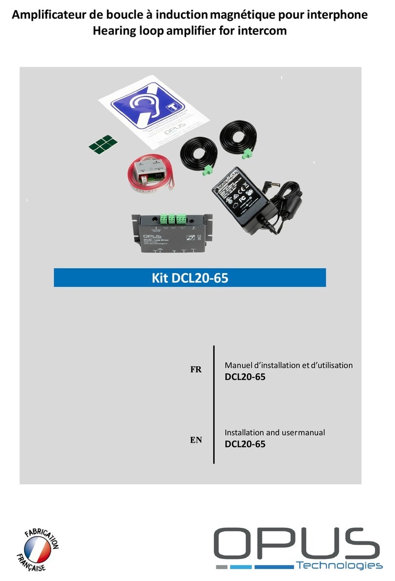 Opus Technologies DCL20-65 Installation and user manual