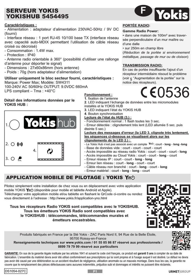 Yokis 5454495 quick start guide Yokis 5454495 quick start guide