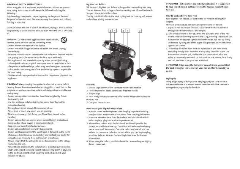 VS Sassoon VS3038A User manual