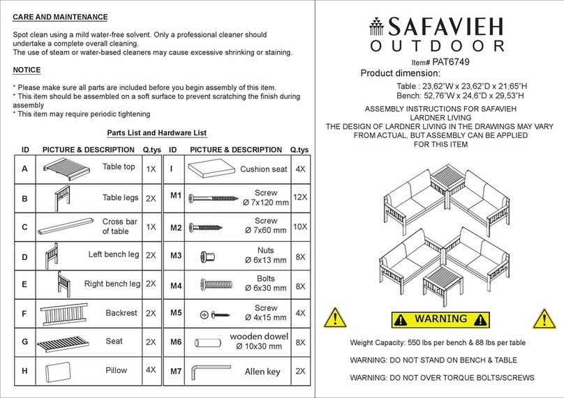 Safavieh PAT6749 Assembly instructions