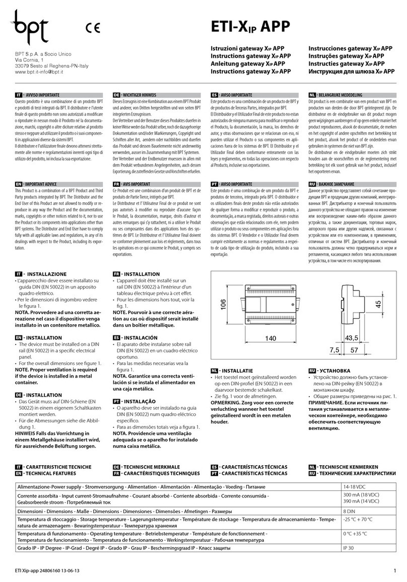 Bpt ETI/XIP APP instructions