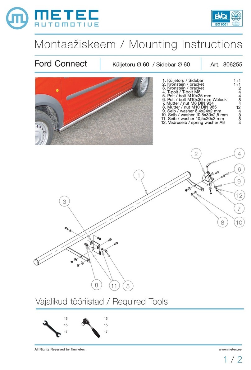 Metec 806255 Mounting instructions