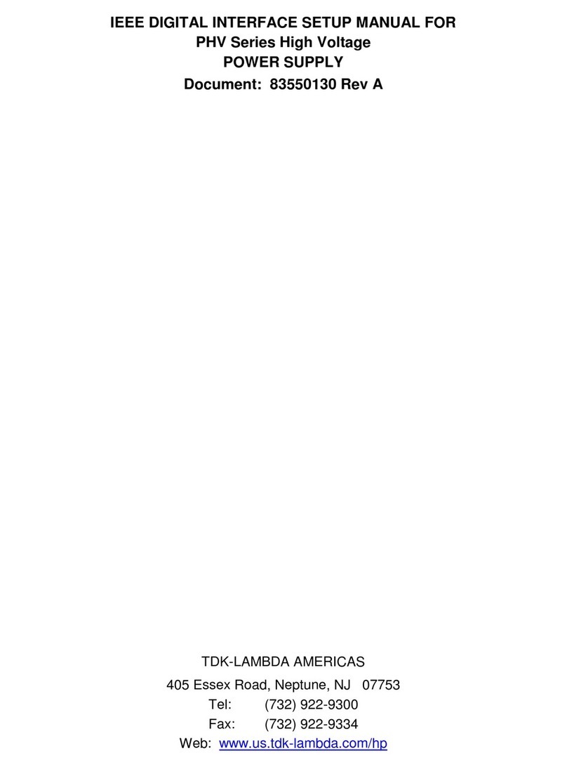 TDK-Lambda PHV Series Setup manual