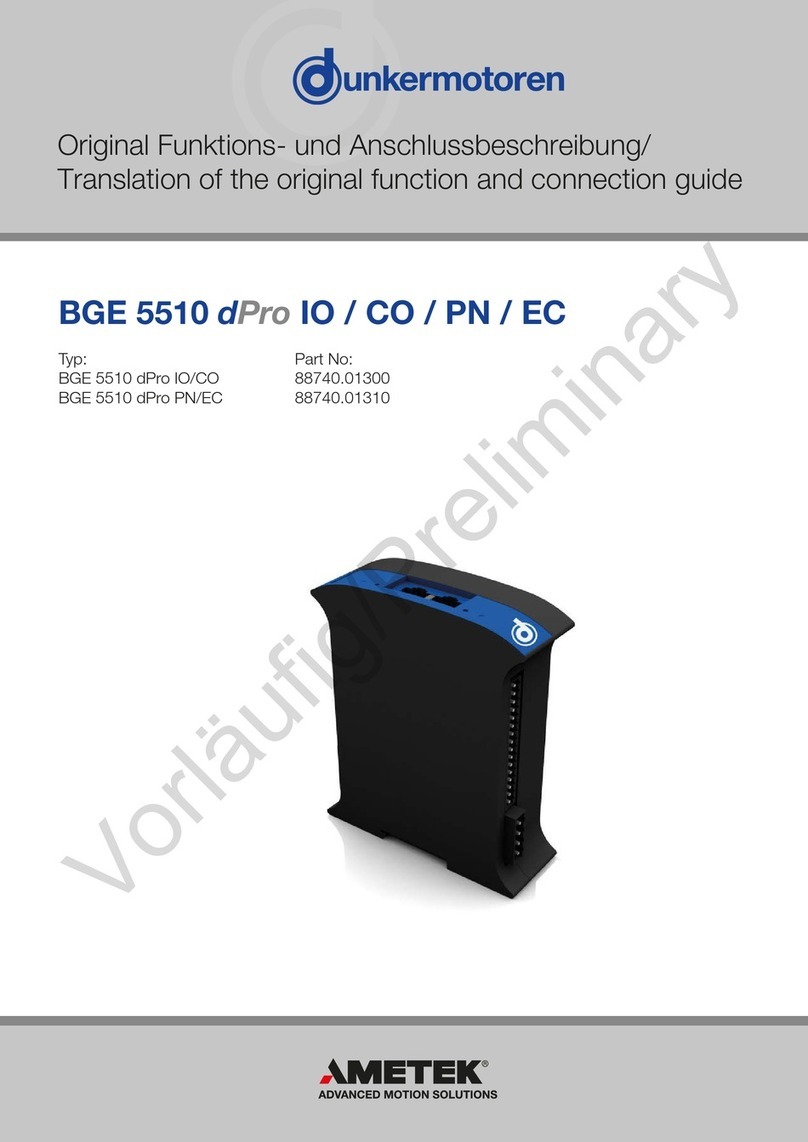 Ametek Dunkermotoren BGE 5510 dPro IO/CO User manual