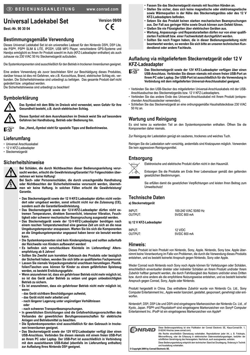 Conrad 90 30 04 operating instructions