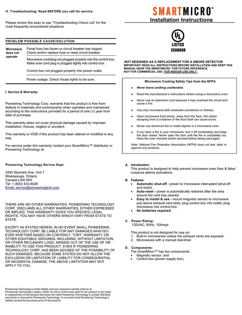 Pioneering Technologies SMARTMICRO installation instructions