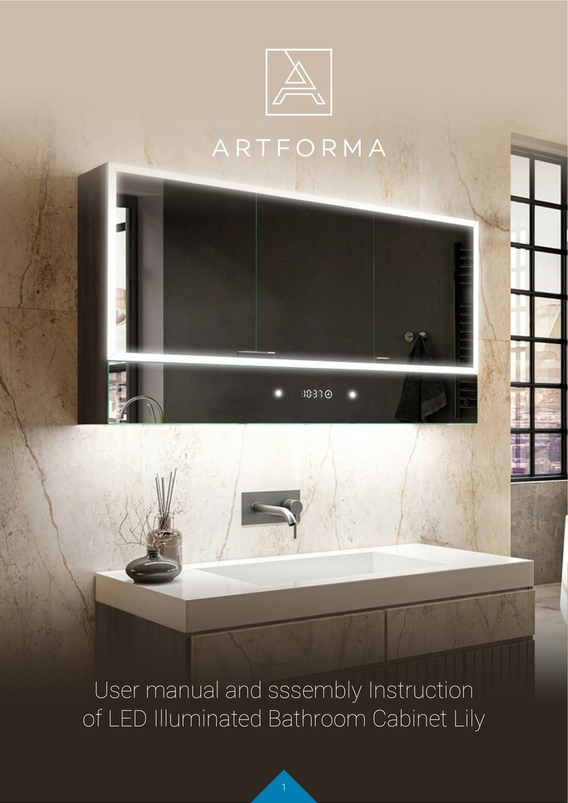 Artforma LED Illuminated Bathroom Cabinet Lily User manual and assembly instructions Artforma LED Illuminated Bathroom Cabinet Lily User manual and assembly instructions