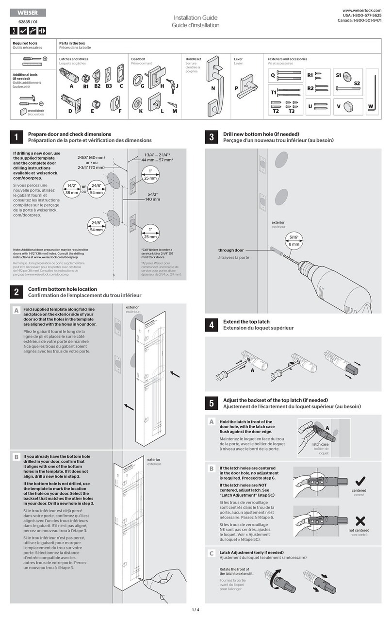 Spectrum Brands WEISER 62835 installation guide