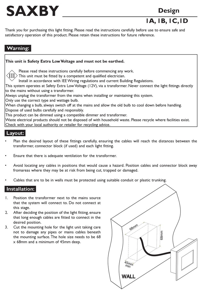 Saxby 1A operating instructions