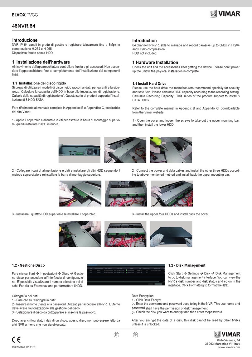 Vimar ELVOX TVCC 46NVR.64 User manual