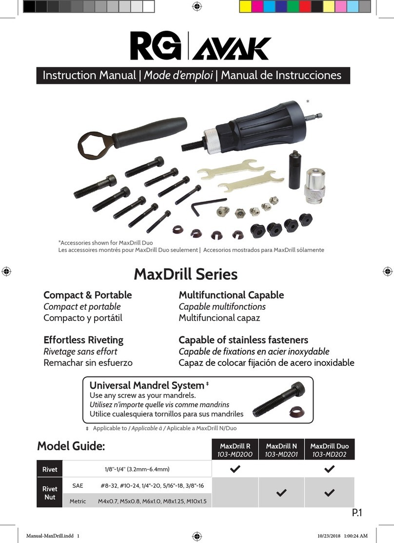 RG AVAK MaxDrill Series instruction manual
