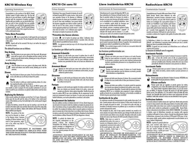 Bentel Security KRC10 User manual