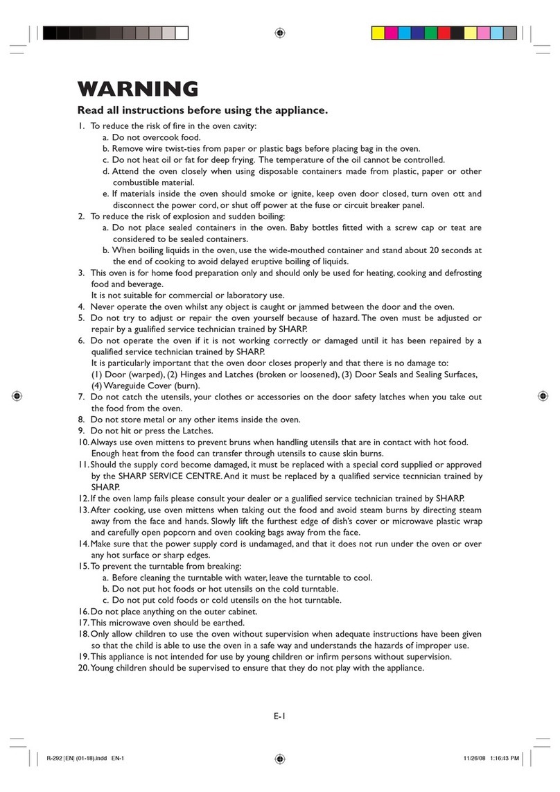 Sharp R-292 User manual Sharp R-292 User manual