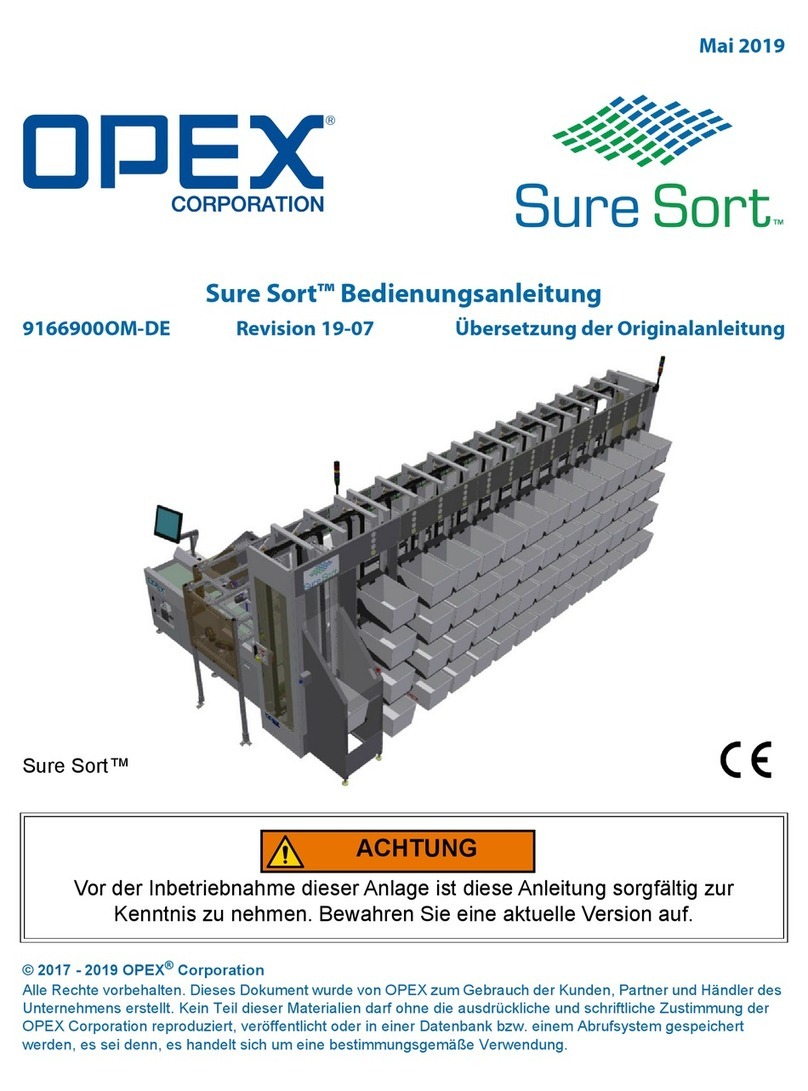 Opex Sure Sort Operator's manual