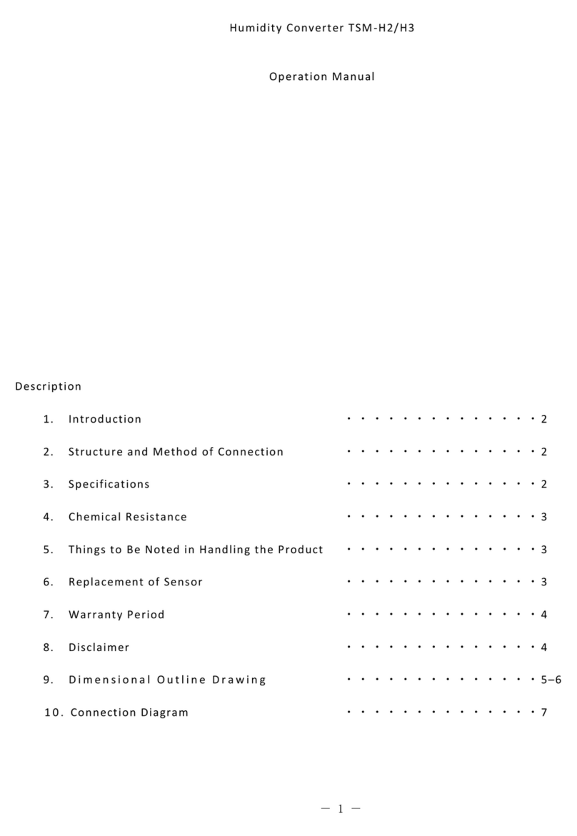 Toho Electronics TSM-H2 Operation manual Toho Electronics TSM-H2 Operation manual