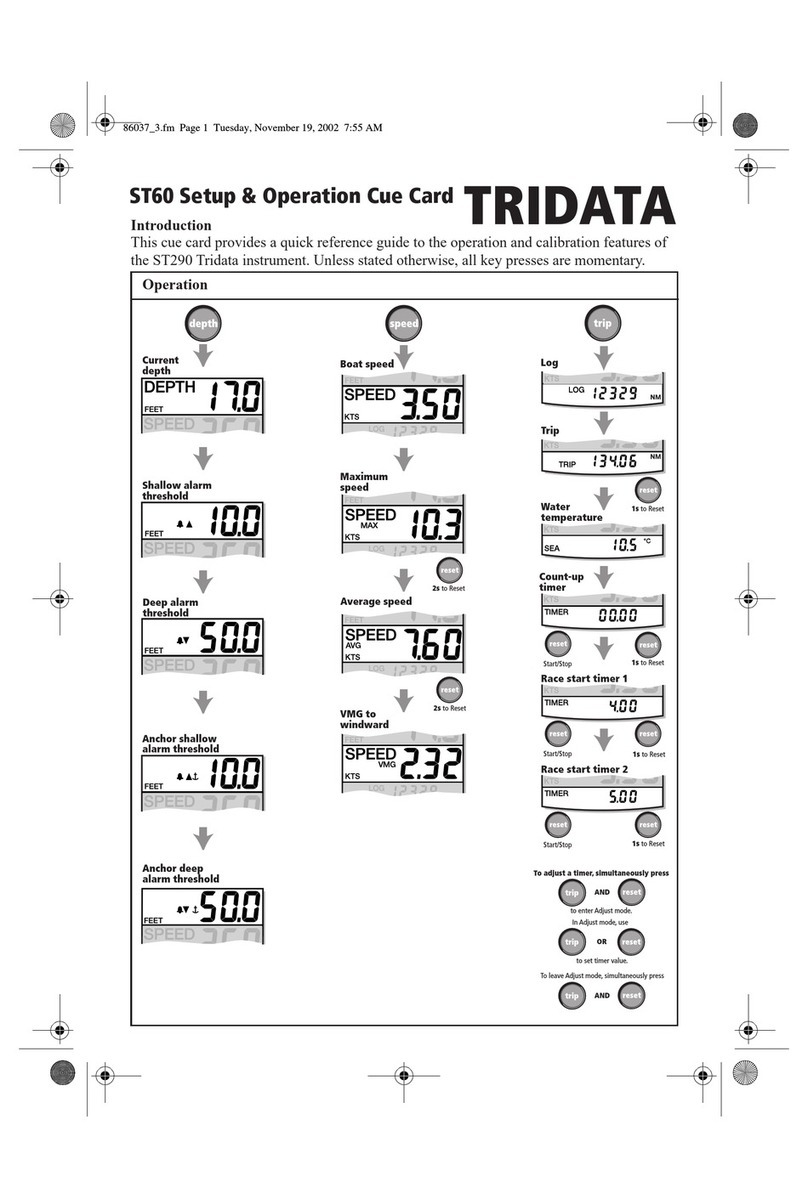 Raymarine ST60 Tridata quick start guide Raymarine ST60 Tridata quick start guide