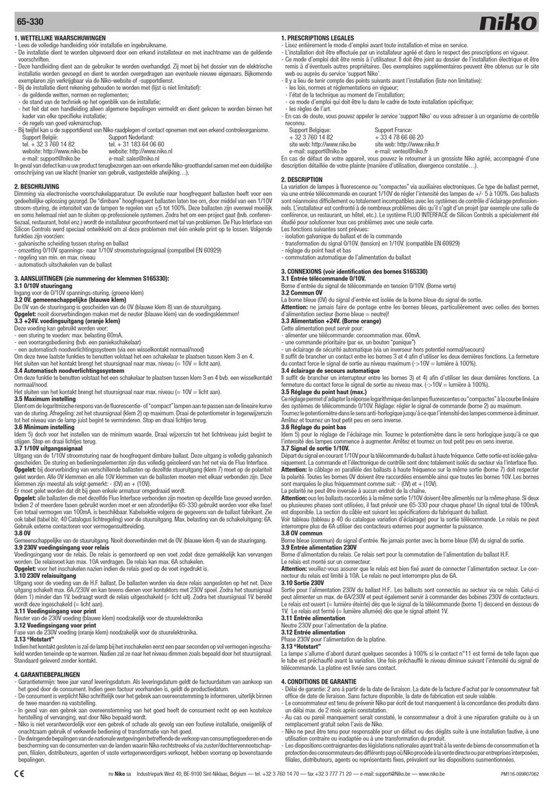 Niko 65-330 User manual Niko 65-330 User manual