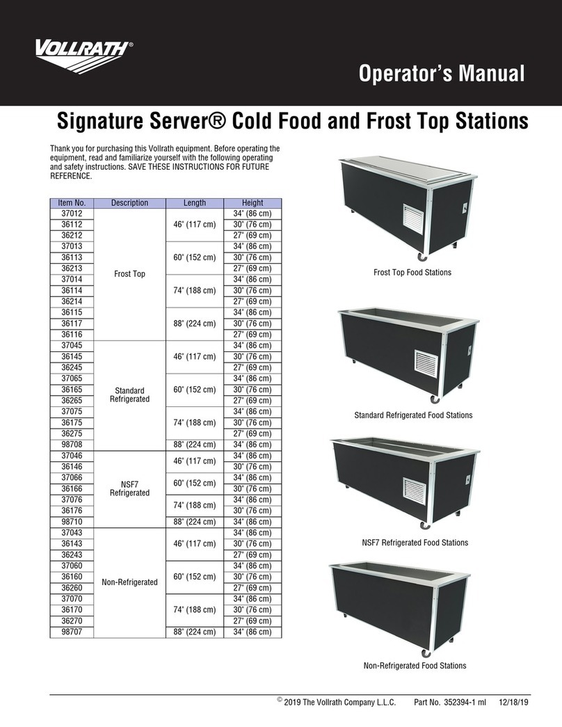 Vollrath Signature Server 37012 User manual