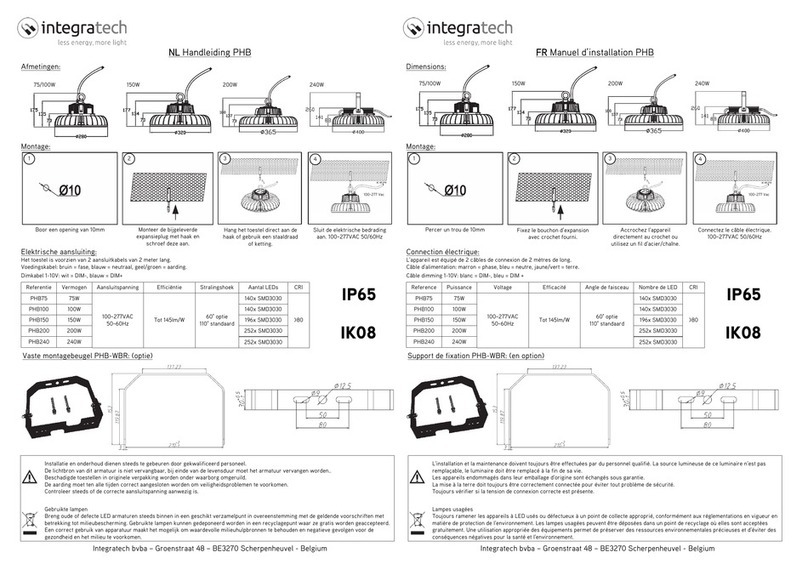 Integratech PHB75 manual