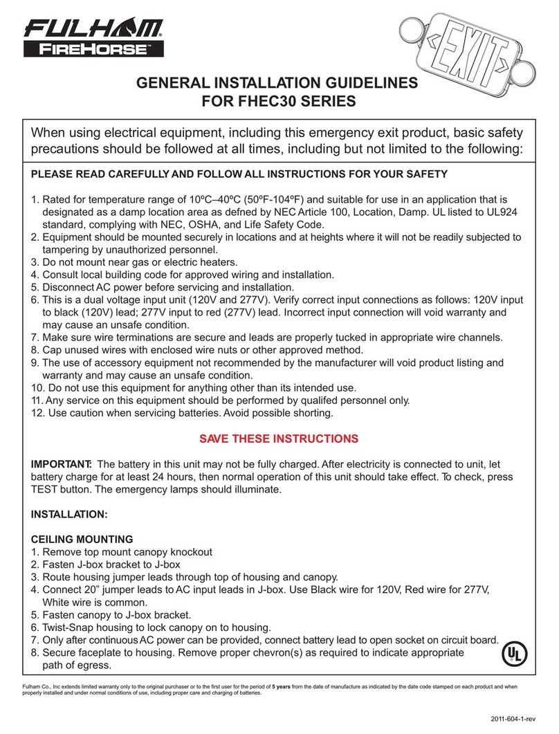 Fulham FireHorse FHEC30 Series Instruction sheet
