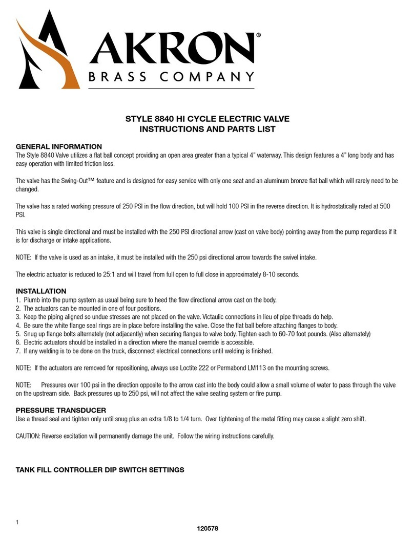 Akron Brass Style 8840 Instructions and parts list
