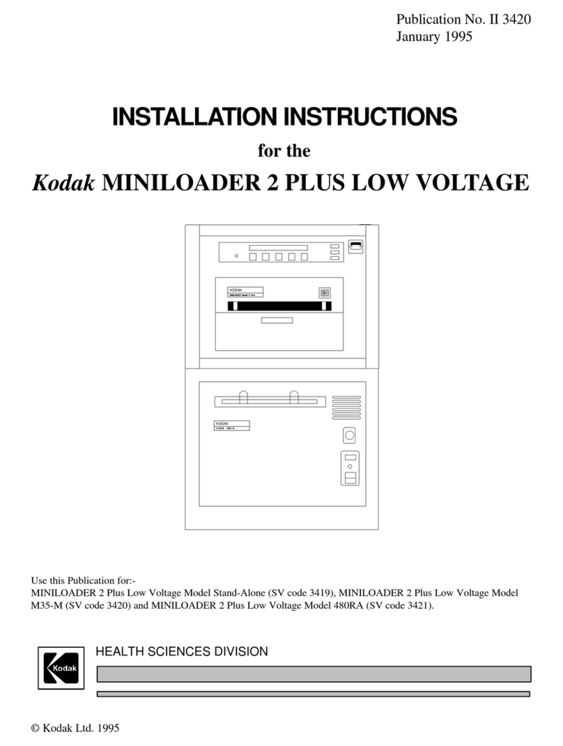 Kodak HEALTH SCIENCES MINILOADER 2 Plus Low Voltage... installation instructions Kodak HEALTH SCIENCES MINILOADER 2 Plus Low Voltage... installation instructions