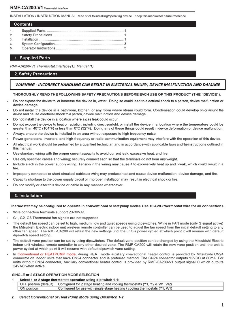 Mitsubishi RMF-CA200-V1 Installation instructions manual Mitsubishi RMF-CA200-V1 Installation instructions manual